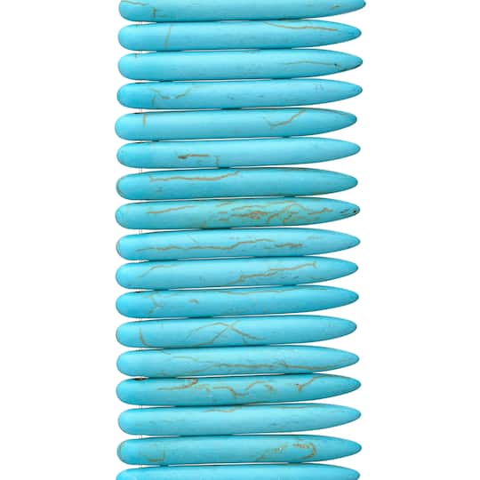 12 Pack: Reconstituted Turquoise Spike Beads, 40mm by Bead Landing™